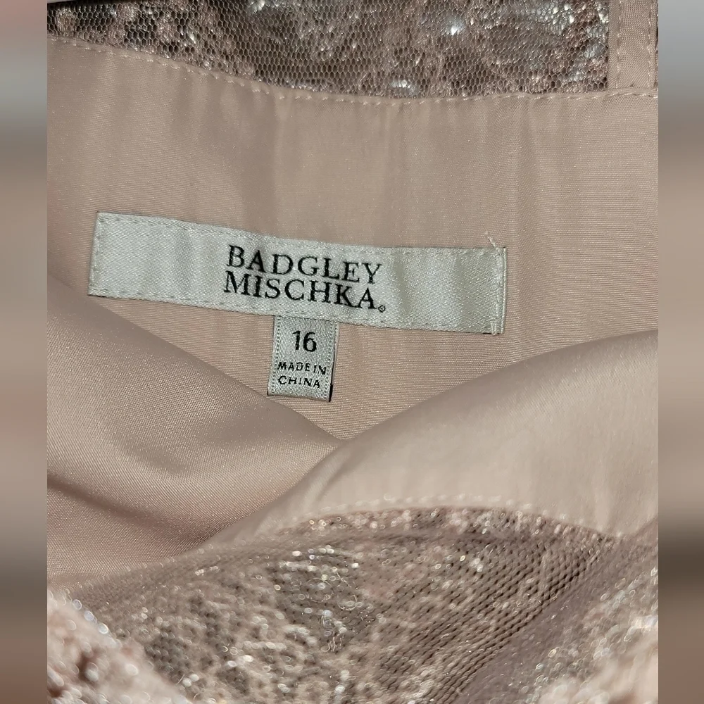**NWT* Badgley Mischka Big Girl's Maxi Fit-&-Flare Dress - Blush - Size 16 - Picture 9 of 12